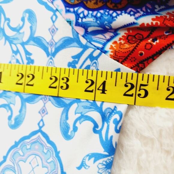 Tunic Dress Size 3XL Royal Orange Paisley Boho Festival Whimsycore Maximalist - Picture 9 of 13